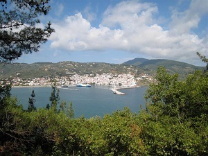 Vy över Skopelos