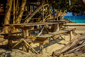 Restaurang vid stranden
